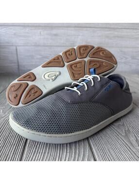 OluKai Nohea Moku Men’s Size 9 Gray Mesh Sneakers Casual Beach Comfort Shoes